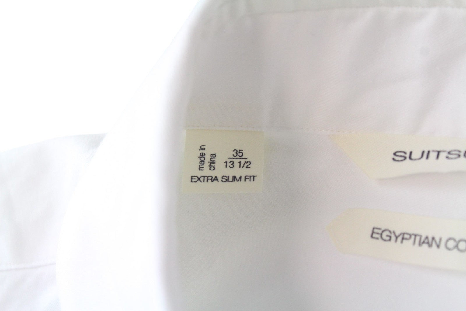 SUITSUPPLY vyriški formalūs marškiniai, 35/13 1/2, balti, grynos medvilnės, su sagomis, ypač ploni 