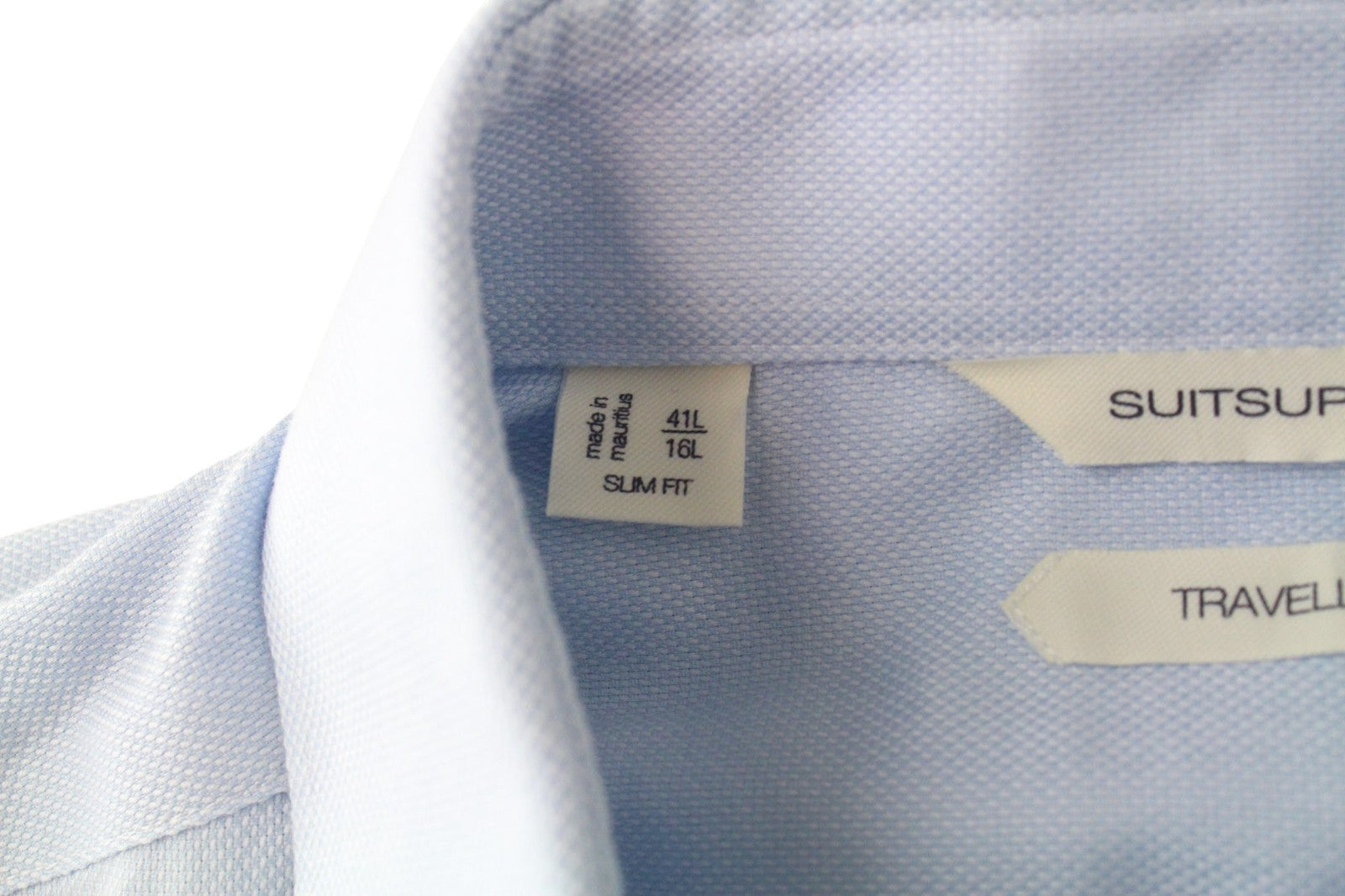 „SUITSUPPLY Traveller“ vyriški formalūs marškinėliai, 41L/16L, ploni, mėlyni, ilgi, gryna medvilnė 