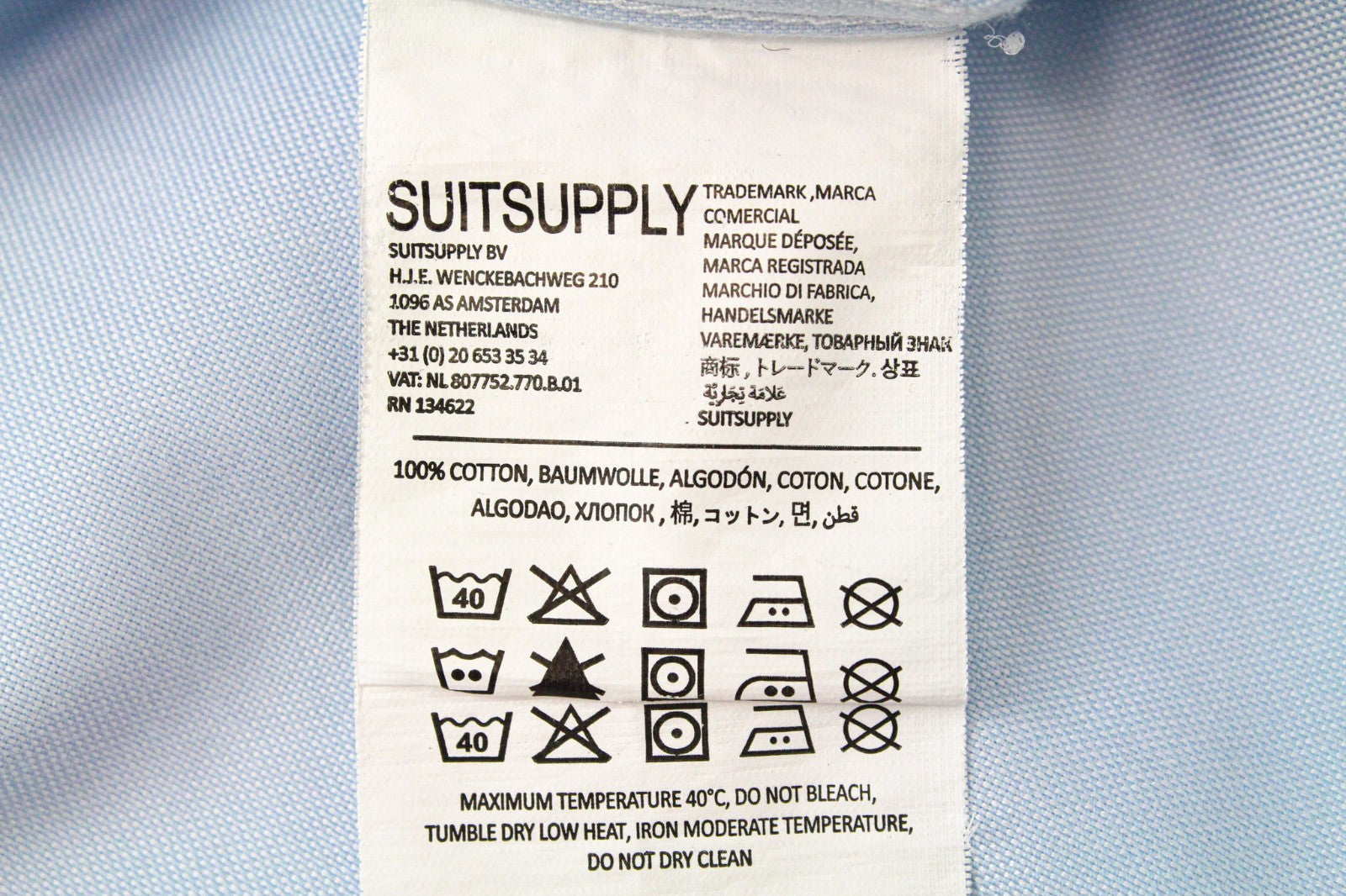 „SUITSUPPLY“ vyriški formalūs marškinėliai, 39/15 1/2, šviesiai mėlyni, ploni, grynos medvilnės, pasimatuoti 