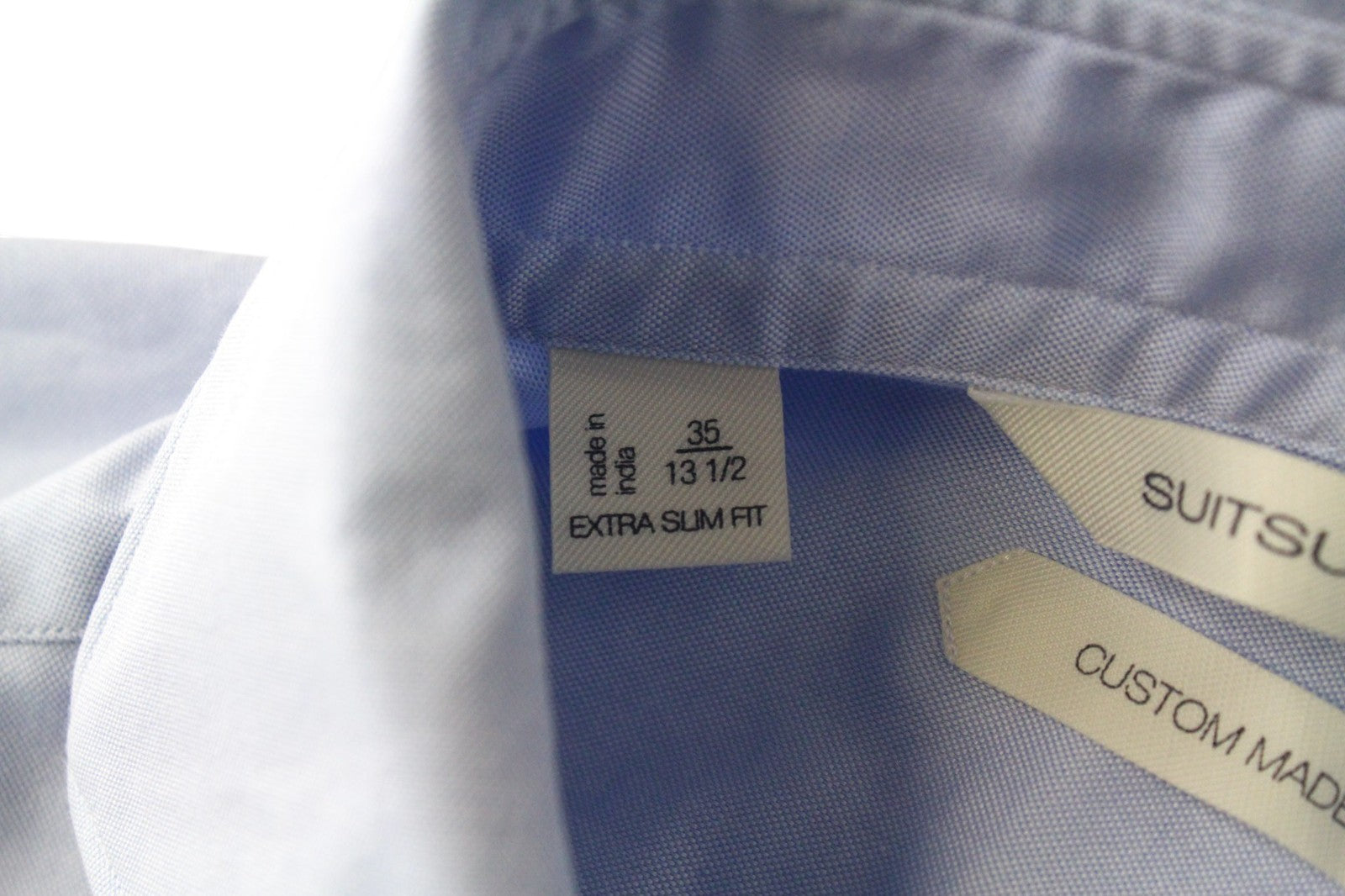 SUITSUPPLY Men's Formal Shirt 35/13 1/2 Light Blue Slim Extra Slim Pure Cotton