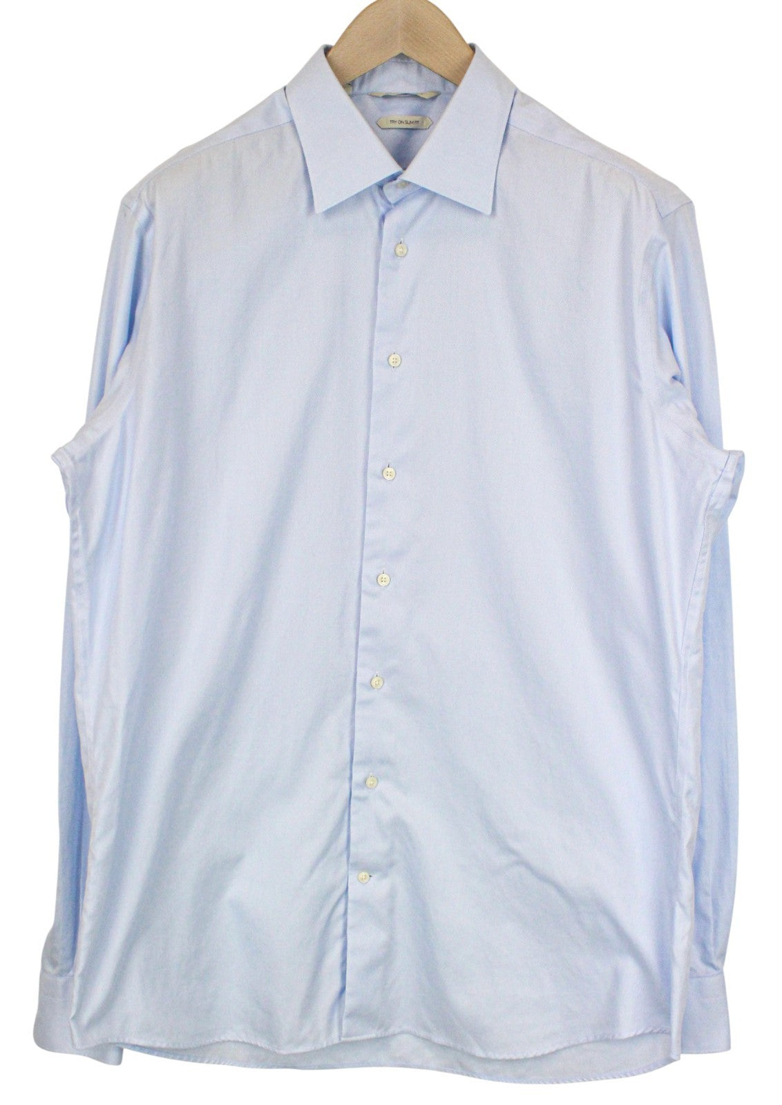 SUITSUPPLY vyriški formalūs marškinėliai 44,7/17 1/2L šviesiai mėlyni, ploni, grynos medvilnės, pasimatuoti 