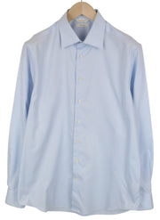 SUITSUPPLY Traveller Men's Formal Shirt 41/16 Light Blue Slim Fit Melange