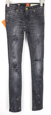 GOOD GENES moteriški džinsai W27/L33 pilki itin aptempti tamprūs džinsai 