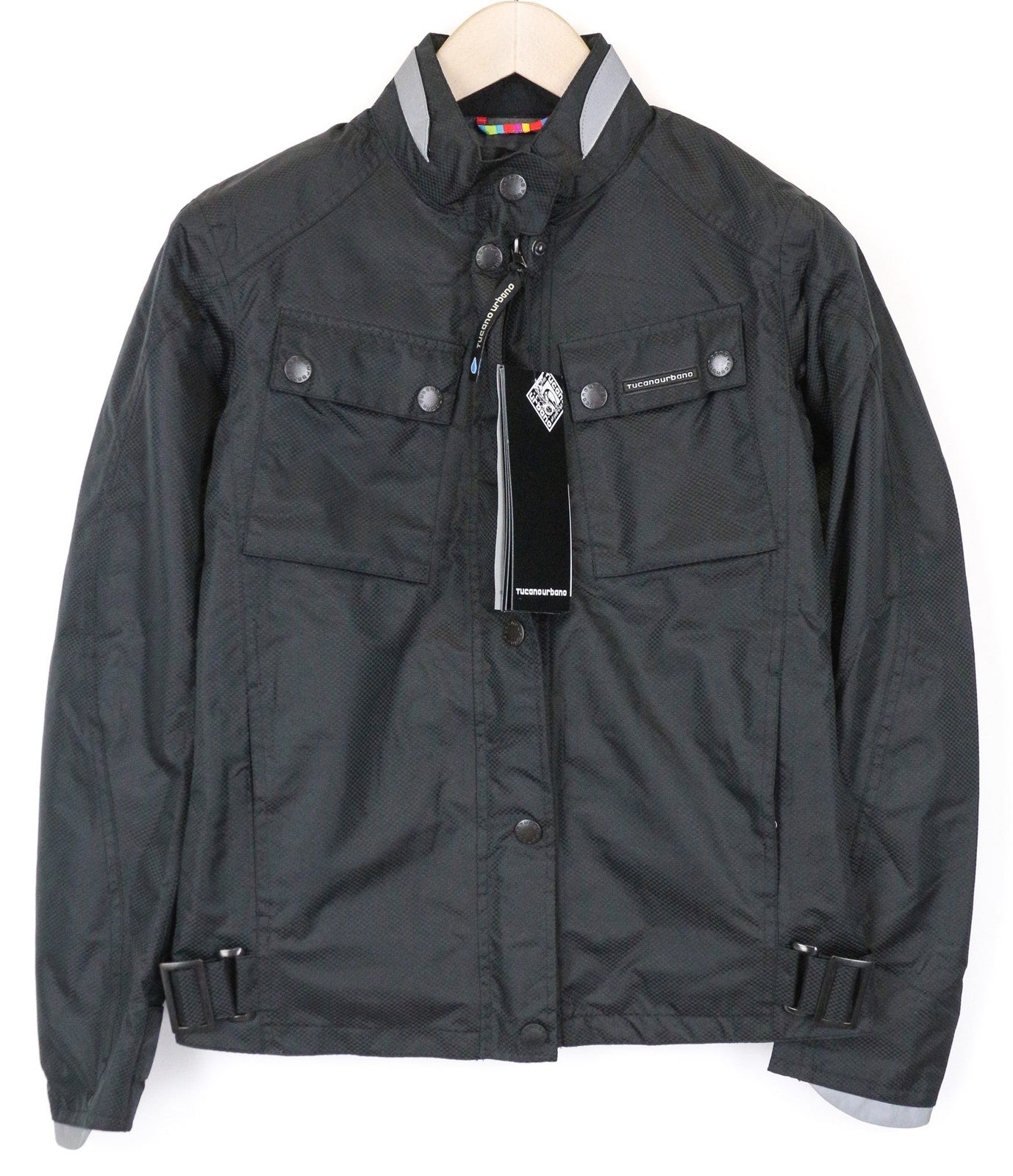 TUCANO URBANO Tina moteriška motociklininko striukė S, juoda, su PVC pamušalu, vėjui nepralaidi striukė 