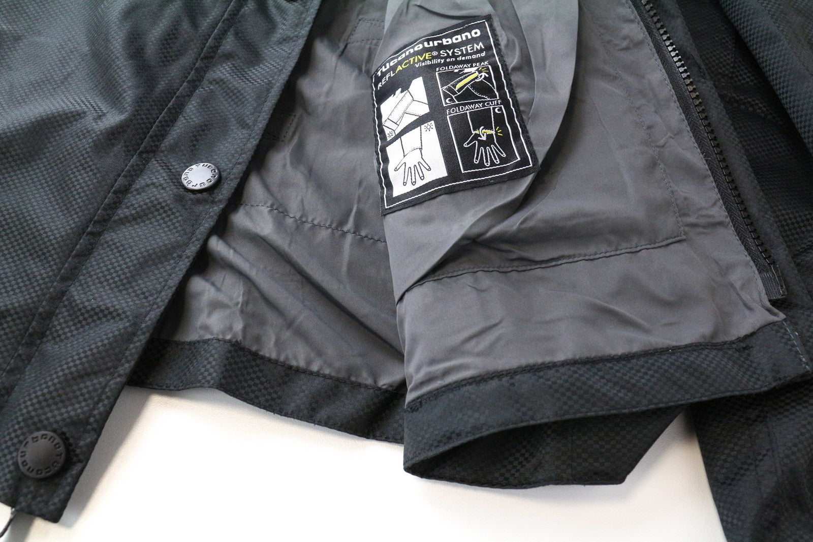 TUCANO URBANO Tina moteriška motociklininko striukė S, juoda, su PVC pamušalu, vėjui nepralaidi striukė 