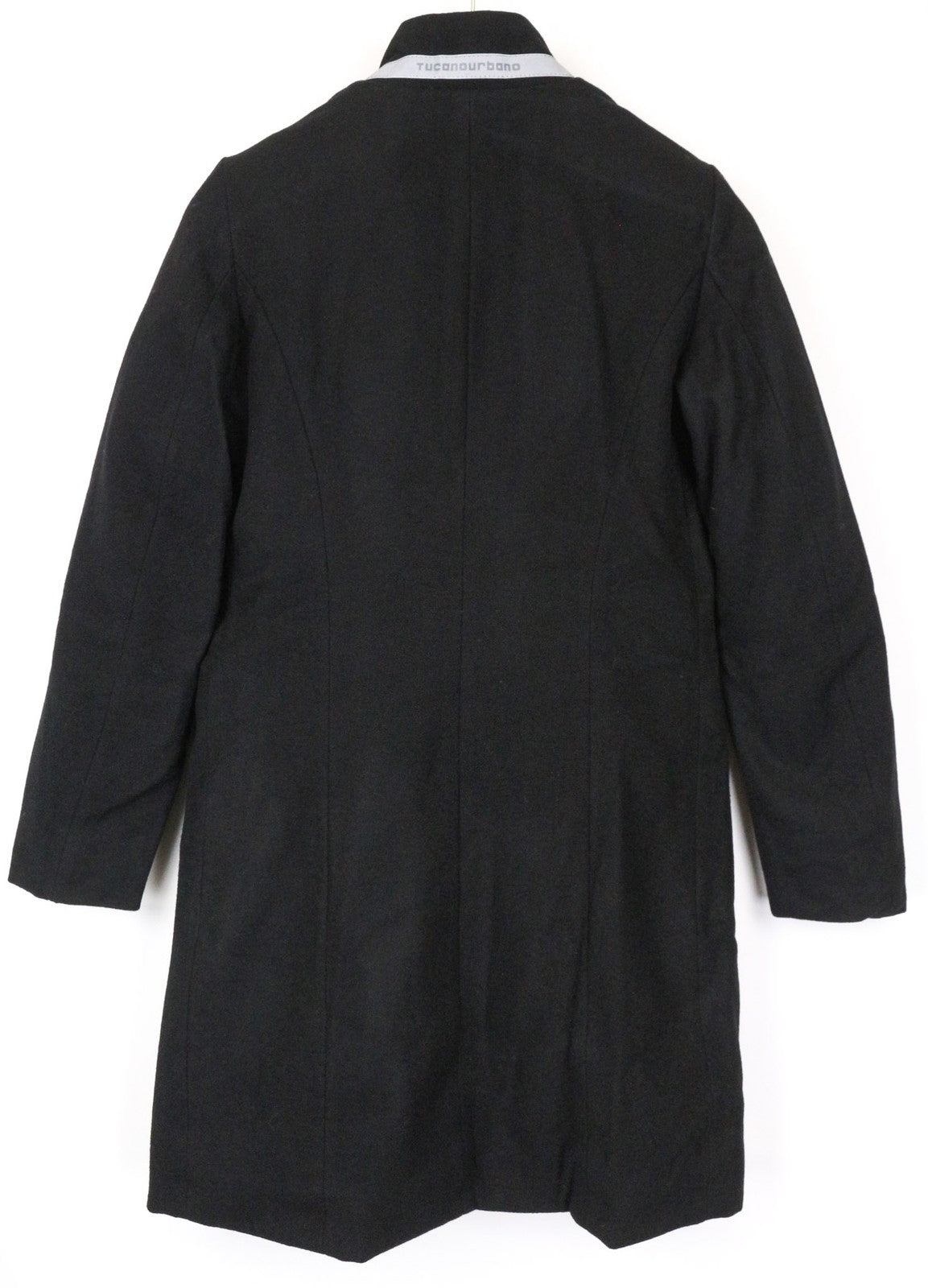 TUCANO URBANO New Carmen moteriškas juodas IT40 vilnos mišinio motociklininko stiliaus paltas 