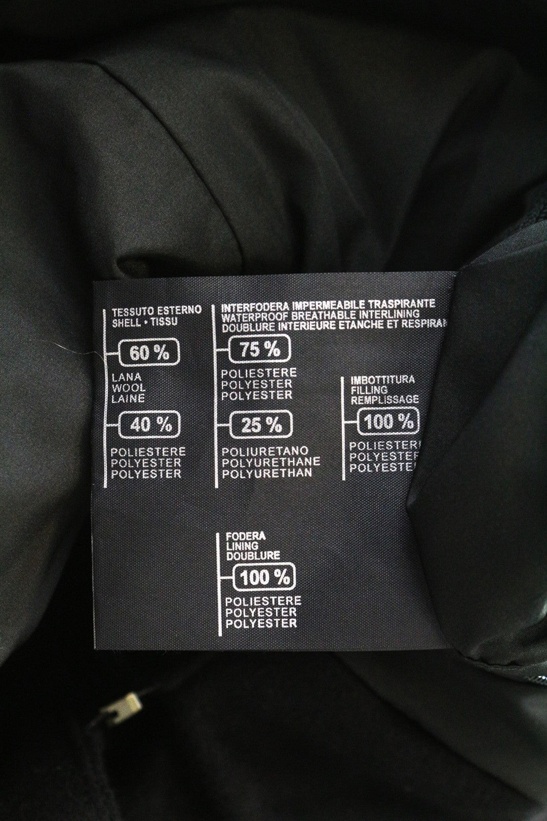 TUCANO URBANO New Carmen moteriškas juodas IT40 vilnos mišinio motociklininko stiliaus paltas 