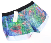 „SWEATY BETTY“ trigubo šuolio moteriški mėlyni XL dydžio marginti sportiniai šortai 