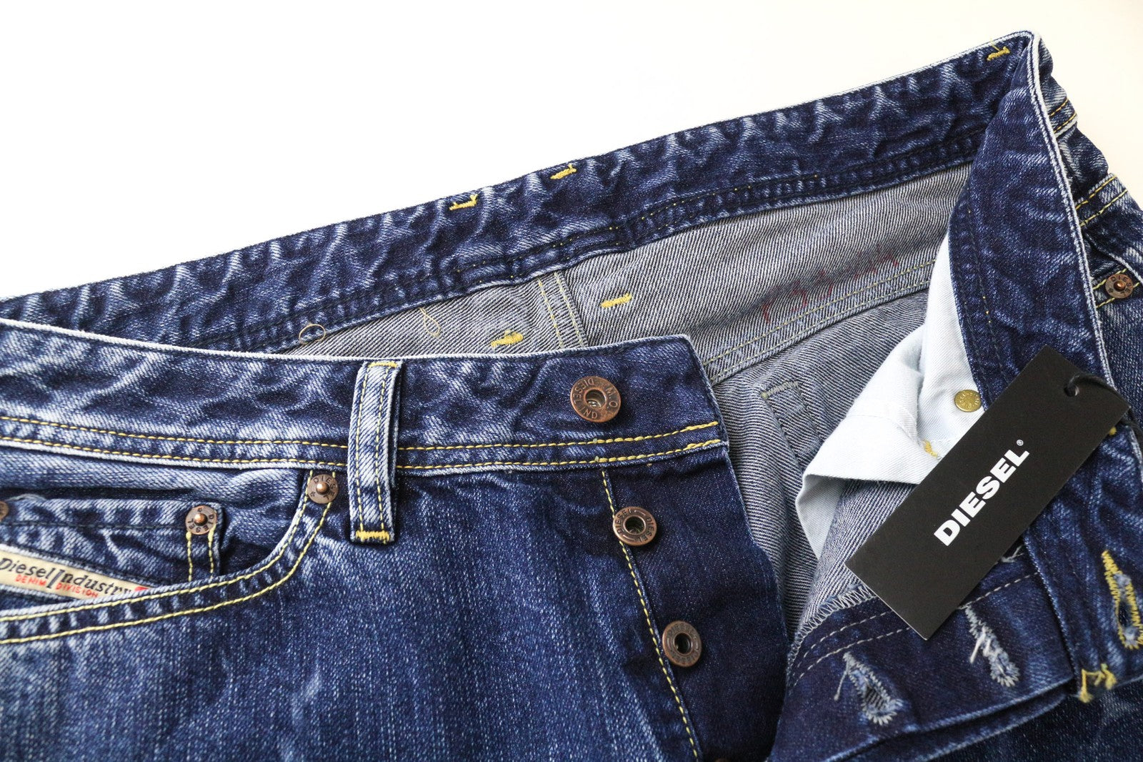 DIESEL Viker Men's Blue W34 Straight Fit Casual Regular Cotton 5-Pocket