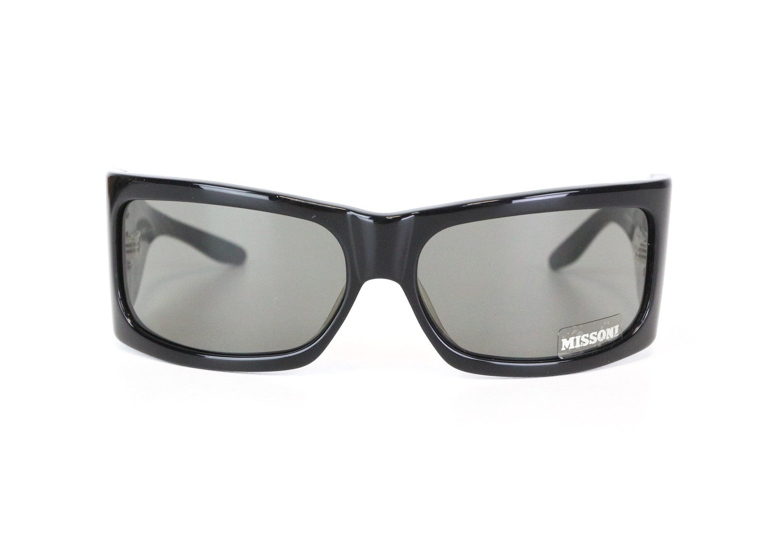 MISSONI moteriški dideli juodi akiniai nuo saulės su OS tonuotu logotipu 