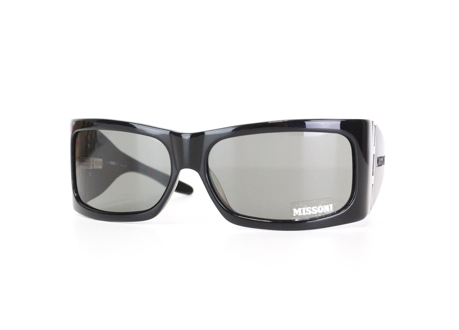 MISSONI moteriški dideli juodi akiniai nuo saulės su OS tonuotu logotipu 
