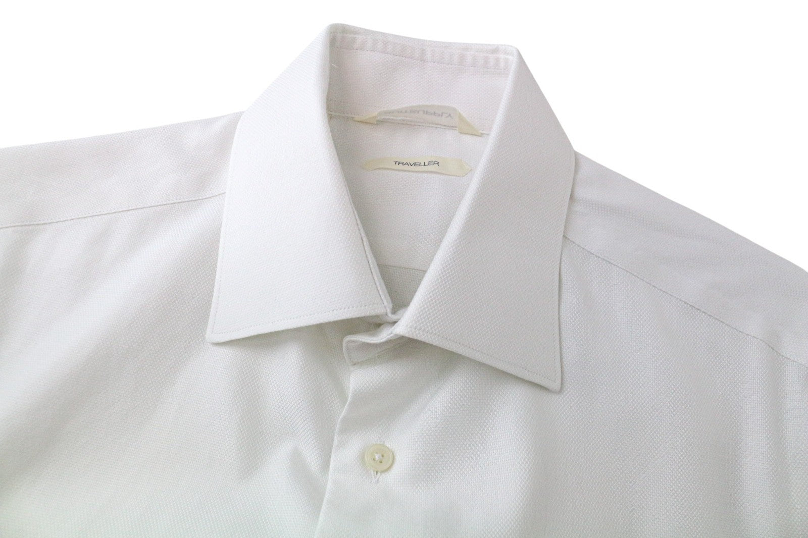 „SUITSUPPLY Traveller“ vyriški balti ploni marškinėliai, 38/15, medvilniniai ilgomis rankovėmis 