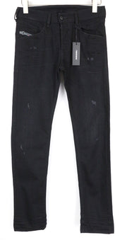DIESEL Belther 069AC Men's Slim W28/L32 Black Stretch Cotton Tapered Jeans