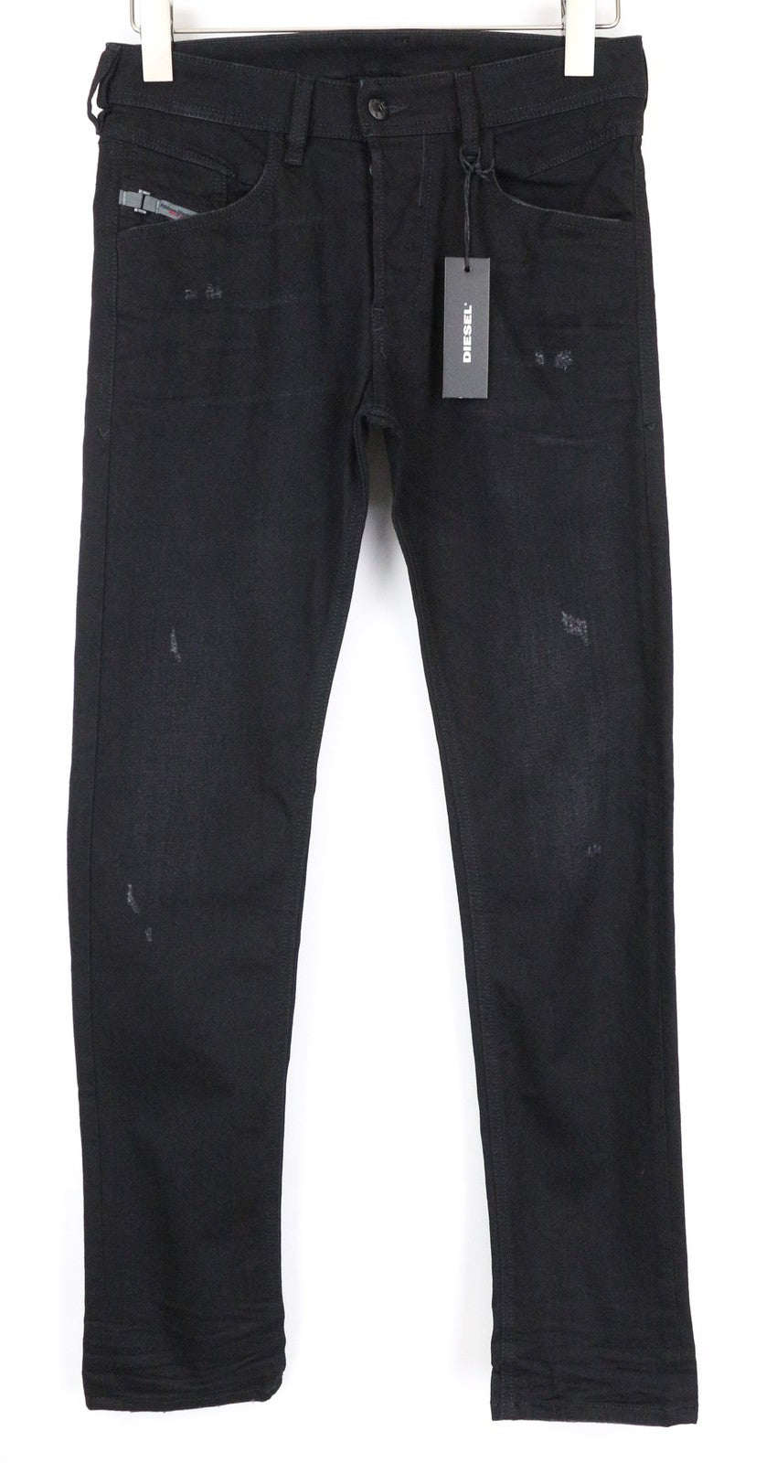 DIESEL Belther 069AC Men's Slim W28/L32 Black Stretch Cotton Tapered Jeans