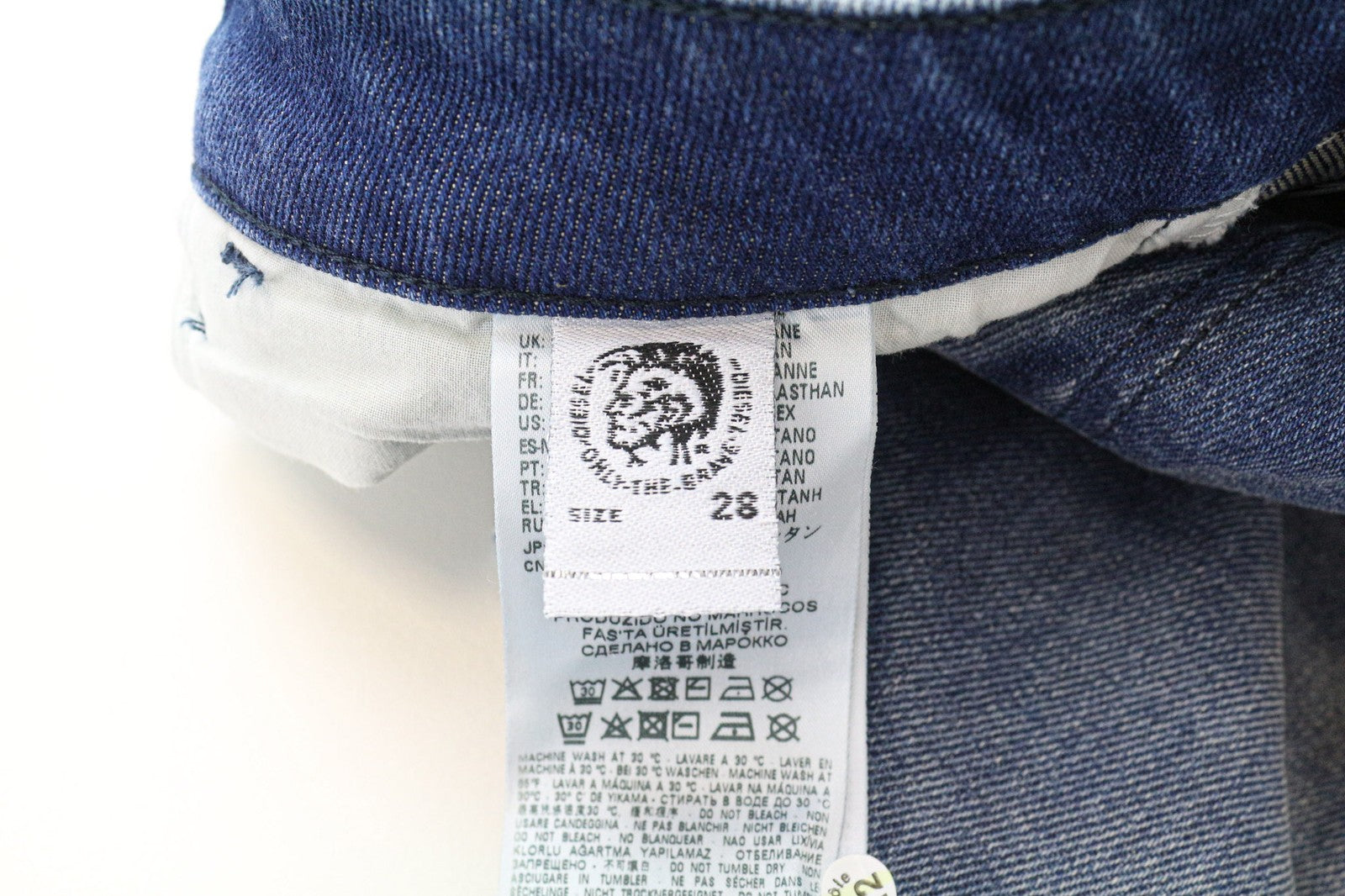 DIESEL D-Bazer 0090D Men's W28/L32 Blue Washed Tapered Cotton Jeans