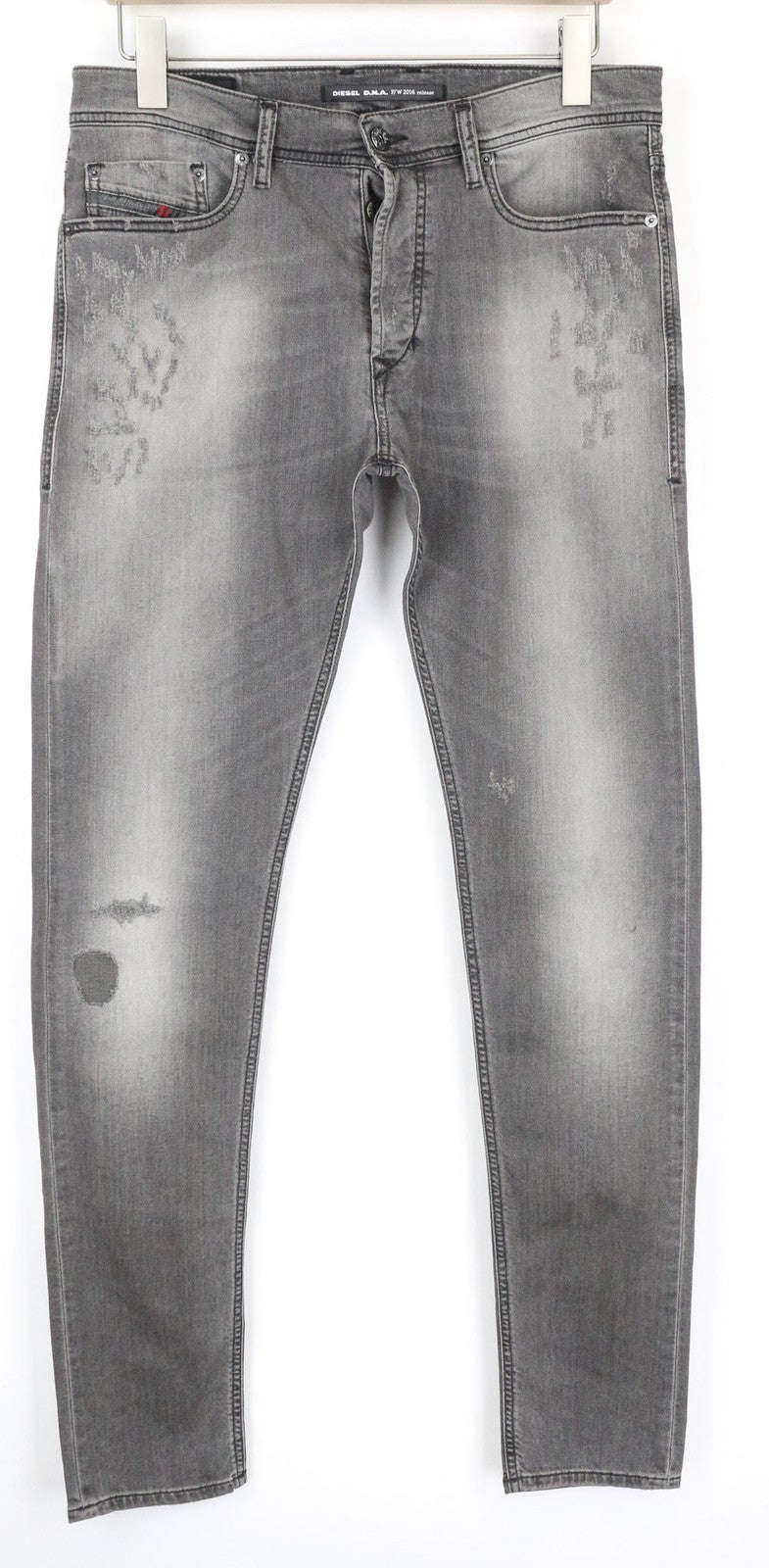 DIESEL D.N.A. Tepphar 0674U Men's Slim W31/L34 Carrot Fit Grey Cotton Jeans