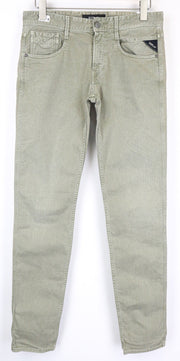 REPLAY Anbass vyriški šviesiai rudi ploni W30/L34 tamprūs vienspalviai džinsai 