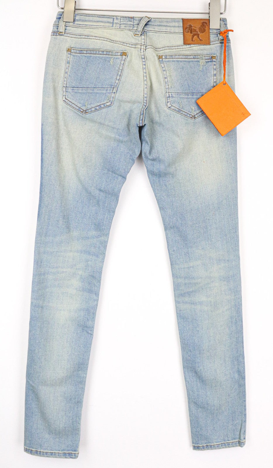 GOOD GENES Women's Skinny W27/L33 Blue Washed Distressed Cotton Stretch Jeans