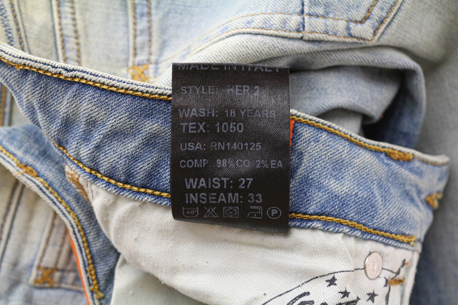 GOOD GENES Women's Skinny W27/L33 Blue Washed Distressed Cotton Stretch Jeans