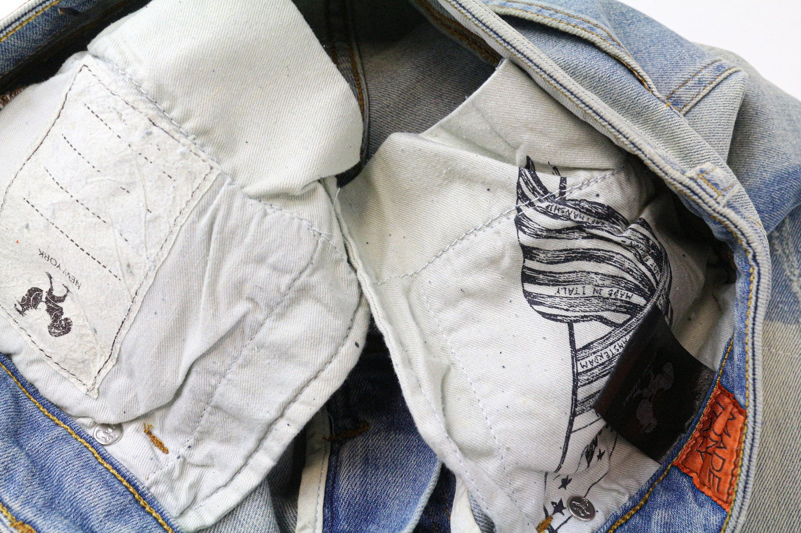 GOOD GENES Women's Skinny W27/L33 Blue Washed Distressed Cotton Stretch Jeans