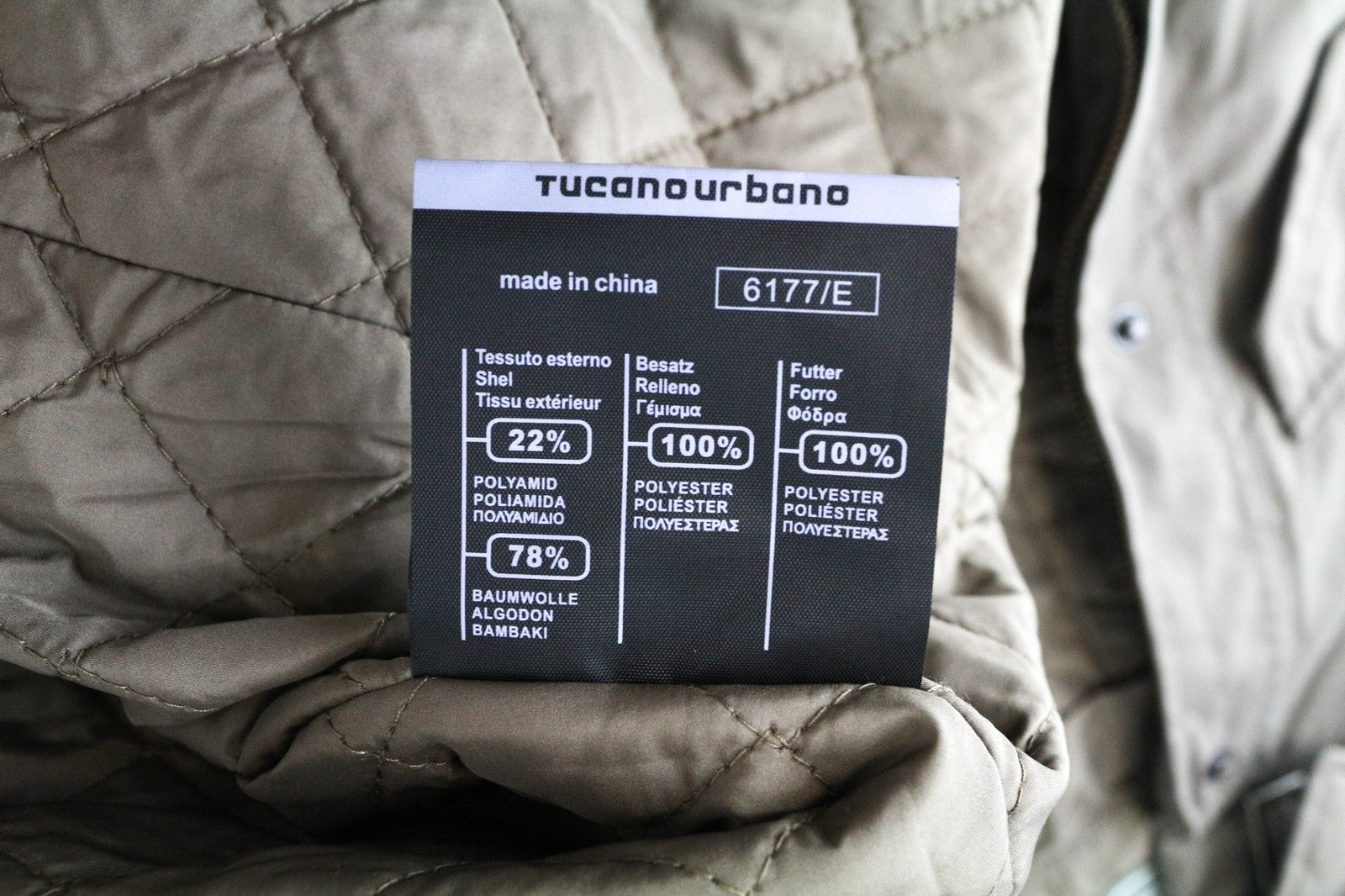 TUCANO URBANO Robin vyriški XL dydžio smėlio spalvos rudi vandeniui atsparūs medvilnės mišinio lietpalčiai 