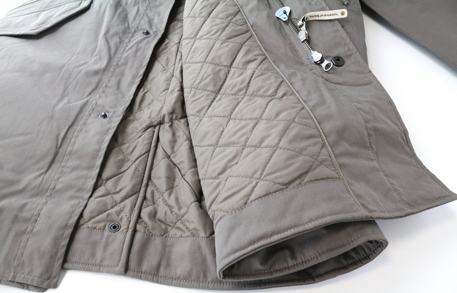 TUCANO URBANO Robin vyriški XL dydžio smėlio spalvos rudi vandeniui atsparūs medvilnės mišinio lietpalčiai 