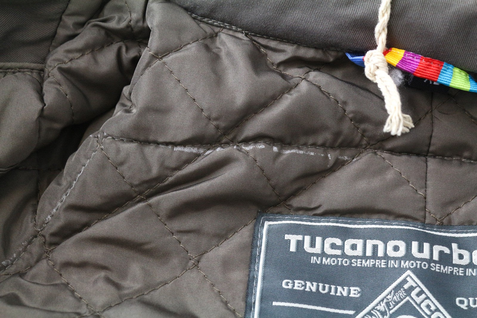 TUCANO URBANO Robin vyriški XL dydžio smėlio spalvos rudi vandeniui atsparūs medvilnės mišinio lietpalčiai 