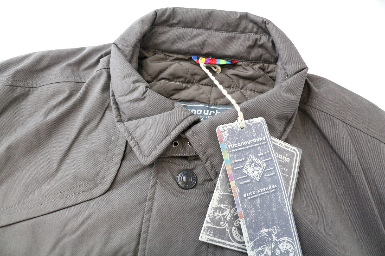 TUCANO URBANO Robin vyriški XL dydžio smėlio spalvos rudi vandeniui atsparūs medvilnės mišinio lietpalčiai 