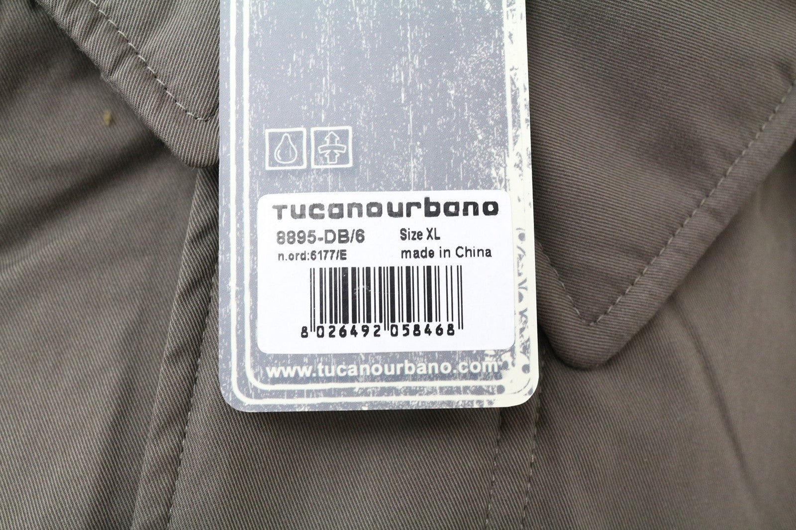 TUCANO URBANO Robin vyriški XL dydžio smėlio spalvos rudi vandeniui atsparūs medvilnės mišinio lietpalčiai 