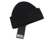 DIESEL Men Hat Bini Nr.2 Berretto Black Wool Knit Beanie
