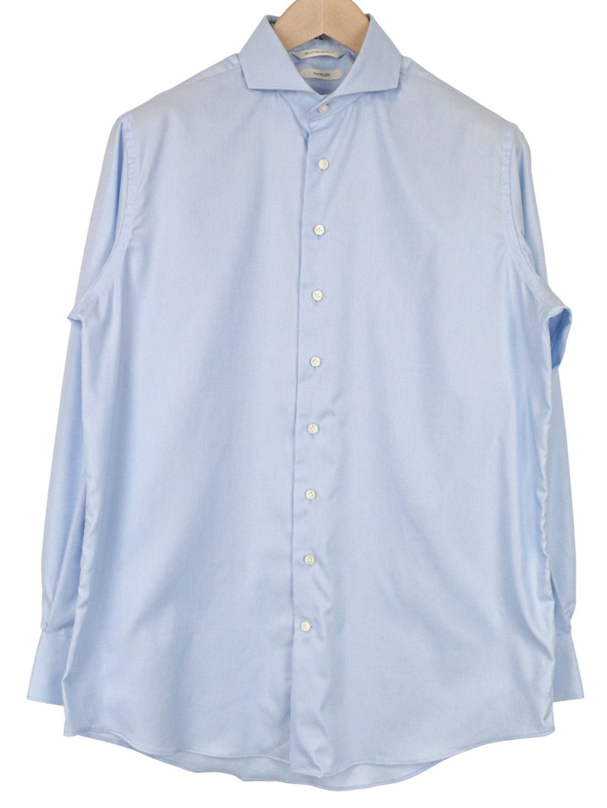 SUITSUPPLY vyriški polo marškinėliai, 39 m., mėlyni melanžo spalvos, su iškirpte, medvilniniai 