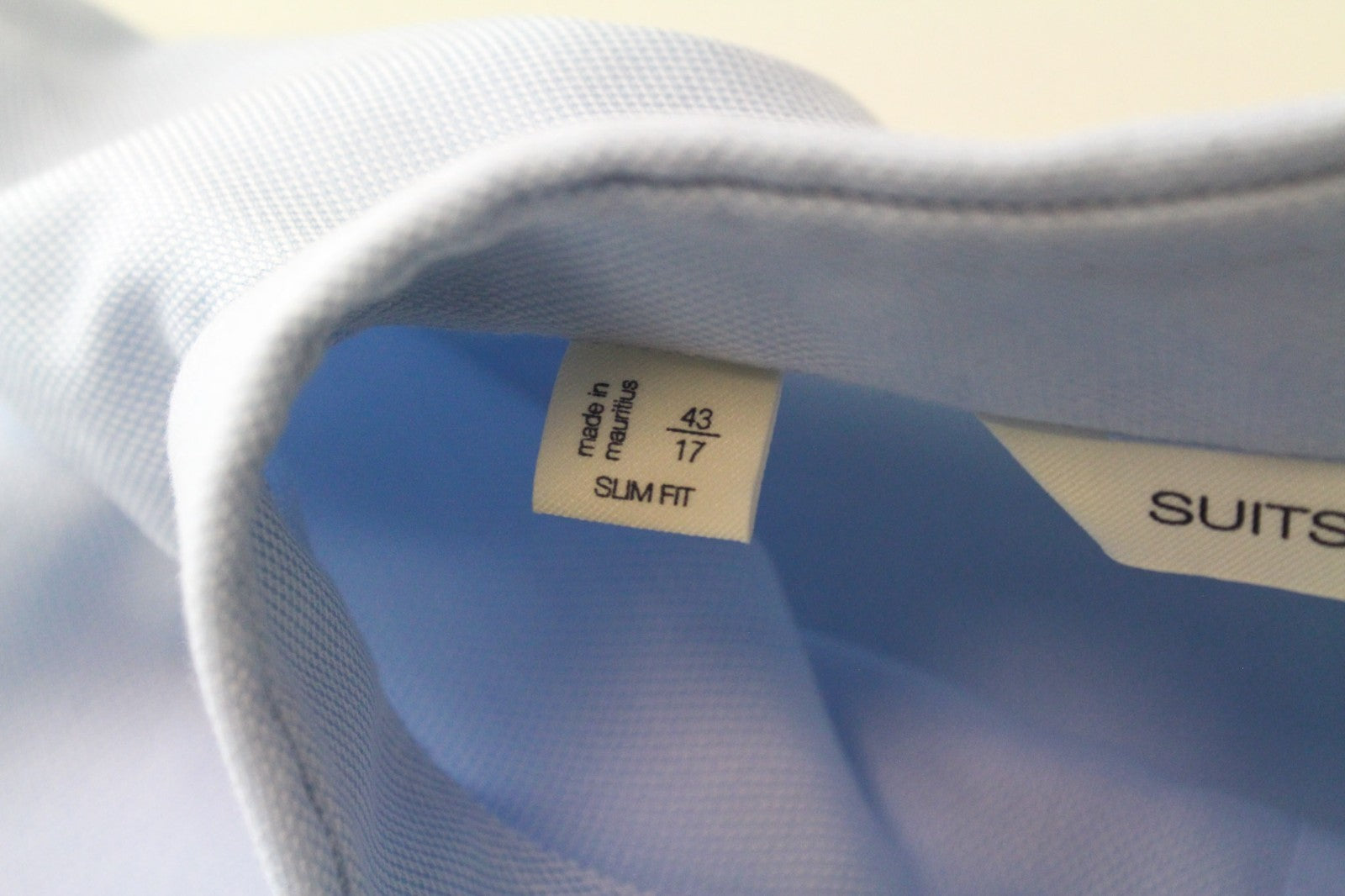 „SUITSUPPLY“ vyriški formalūs marškinėliai, 43/17, šviesiai mėlyni, grynos medvilnės, ploni 