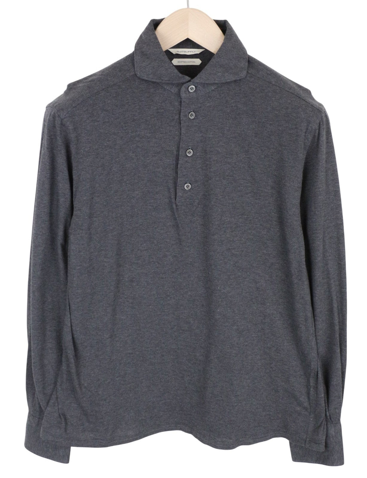 SUITSUPPLY vyriški oficialūs marškinėliai 39/15 1/2-40/15 3/4 pilki polo medvilniniai itin ploni 