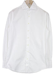 SUITSUPPLY Men's Formal Shirt 37/14 1/2 White Pure Cotton Twill Slim Long Sleeve
