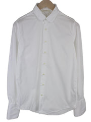 SUITSUPPLY Men's Formal Shirt ~S White Pure Cotton Button-Up Slim Long Sleeve