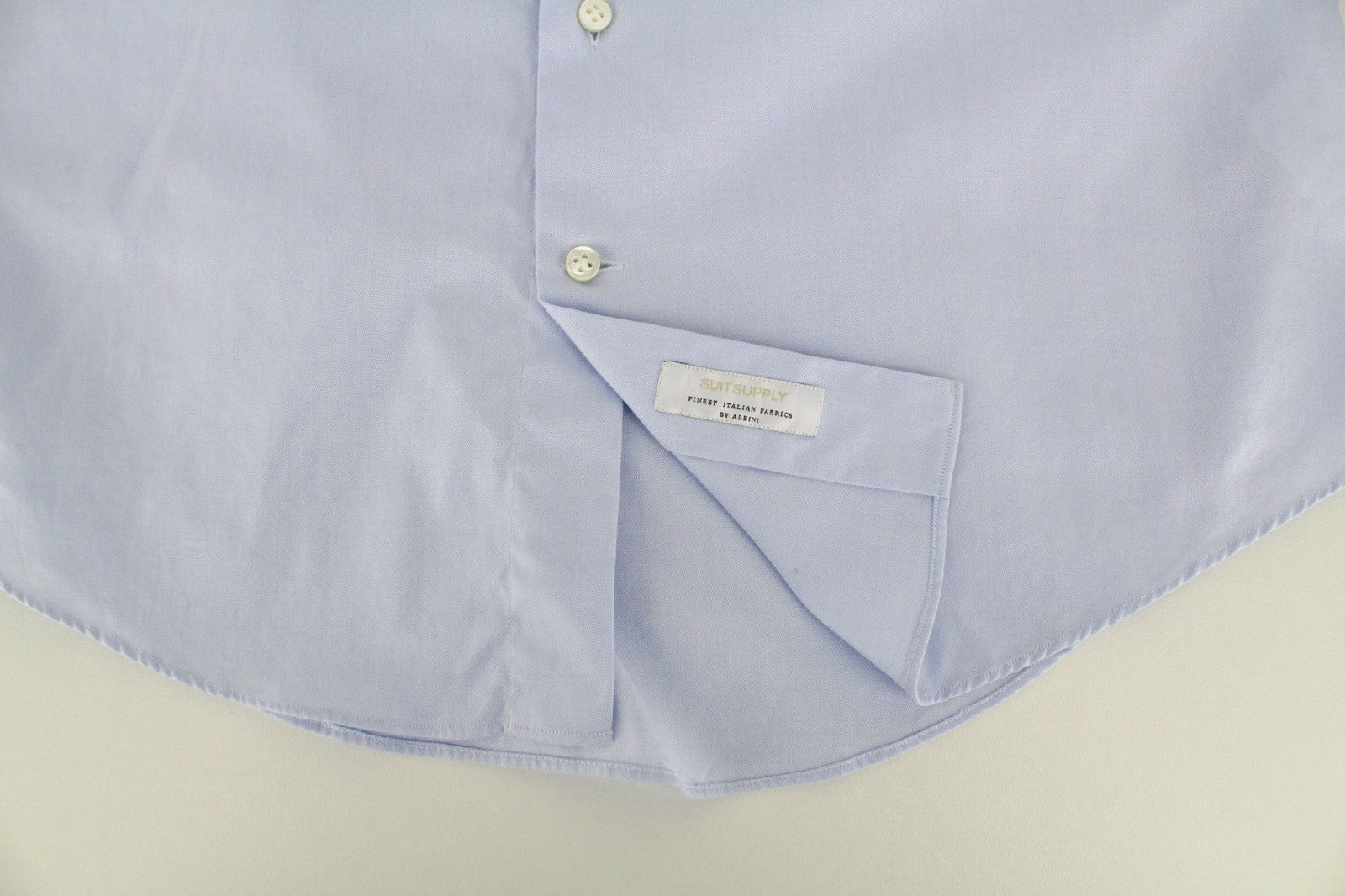 SUITSUPPLY Men's Formal Shirt 39/15 1/2 Blue Button-Up Twill Cotton Extra Slim