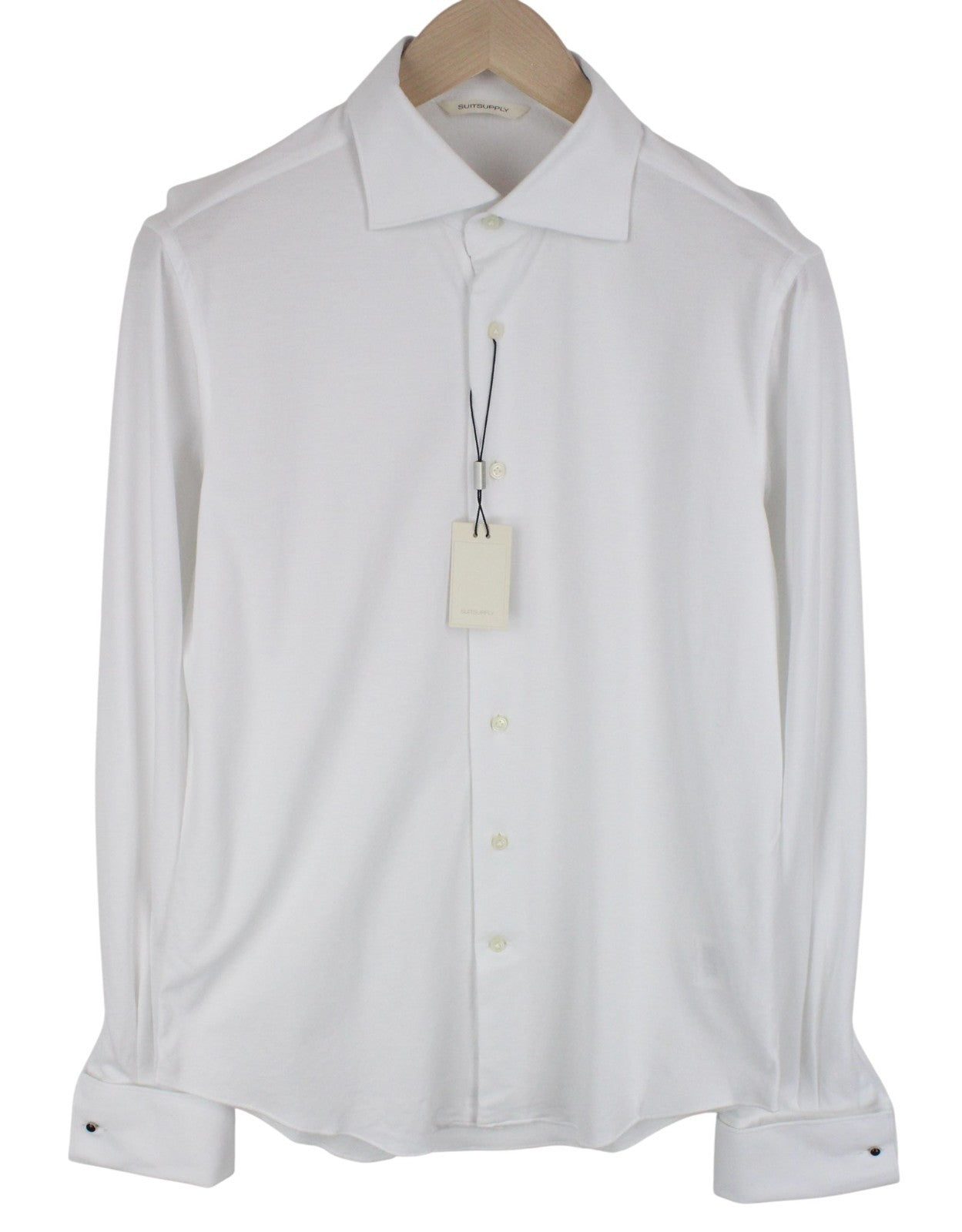 SUITSUPPLY Men's Formal Shirt ~XS White Button-Up Pure Cotton Long Sleeve Slim