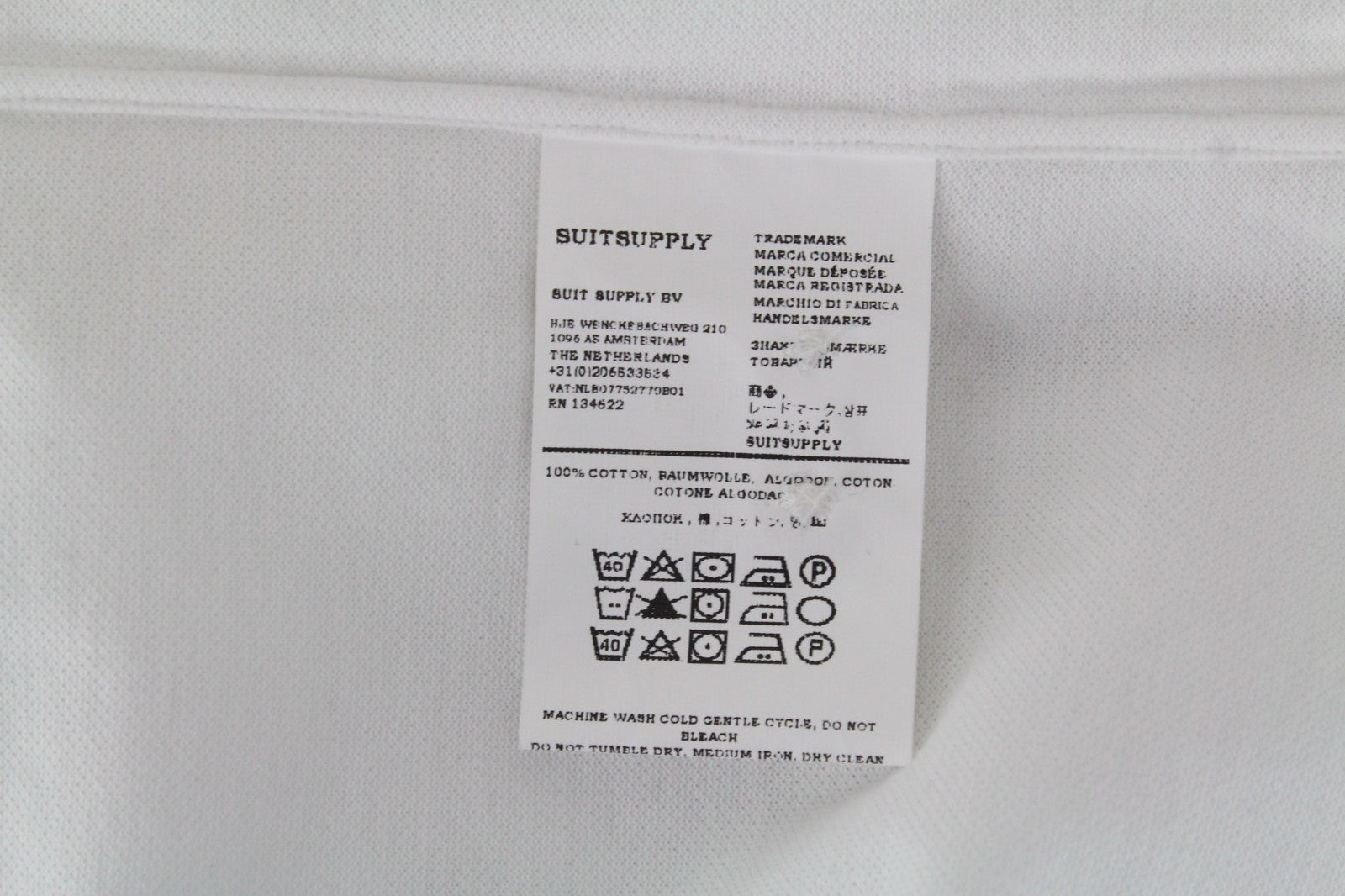 SUITSUPPLY Men's Formal Shirt ~XS White Button-Up Pure Cotton Long Sleeve Slim