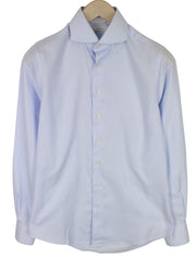 SUITSUPPLY Men's Formal Shirt 37/14 1/2 Blue Stripe Try On Extra Slim Cotton