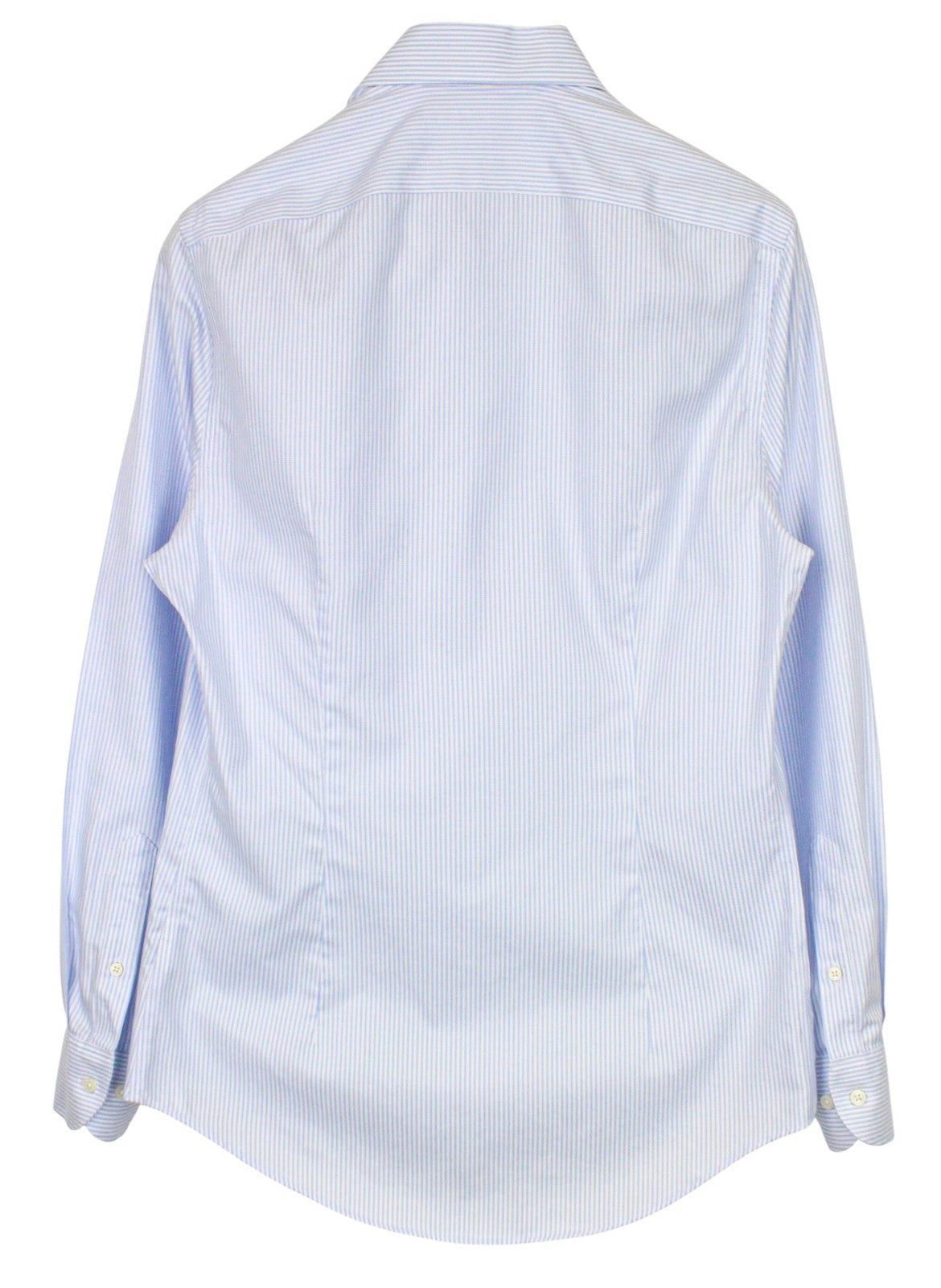 SUITSUPPLY Men's Formal Shirt 40/15 3/4 Light Blue Striped Try On Extra Slim Fit