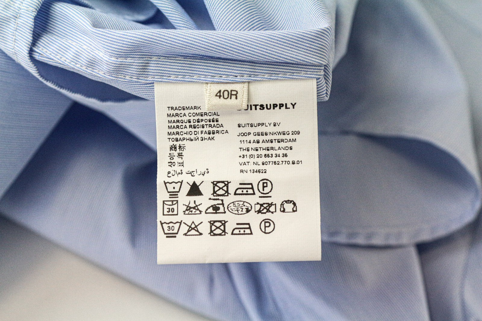 SUISTUDIO moteriški marškinėliai 40R mėlyni dryžuoti tamprūs medvilniniai laisvalaikio marškinėliai 