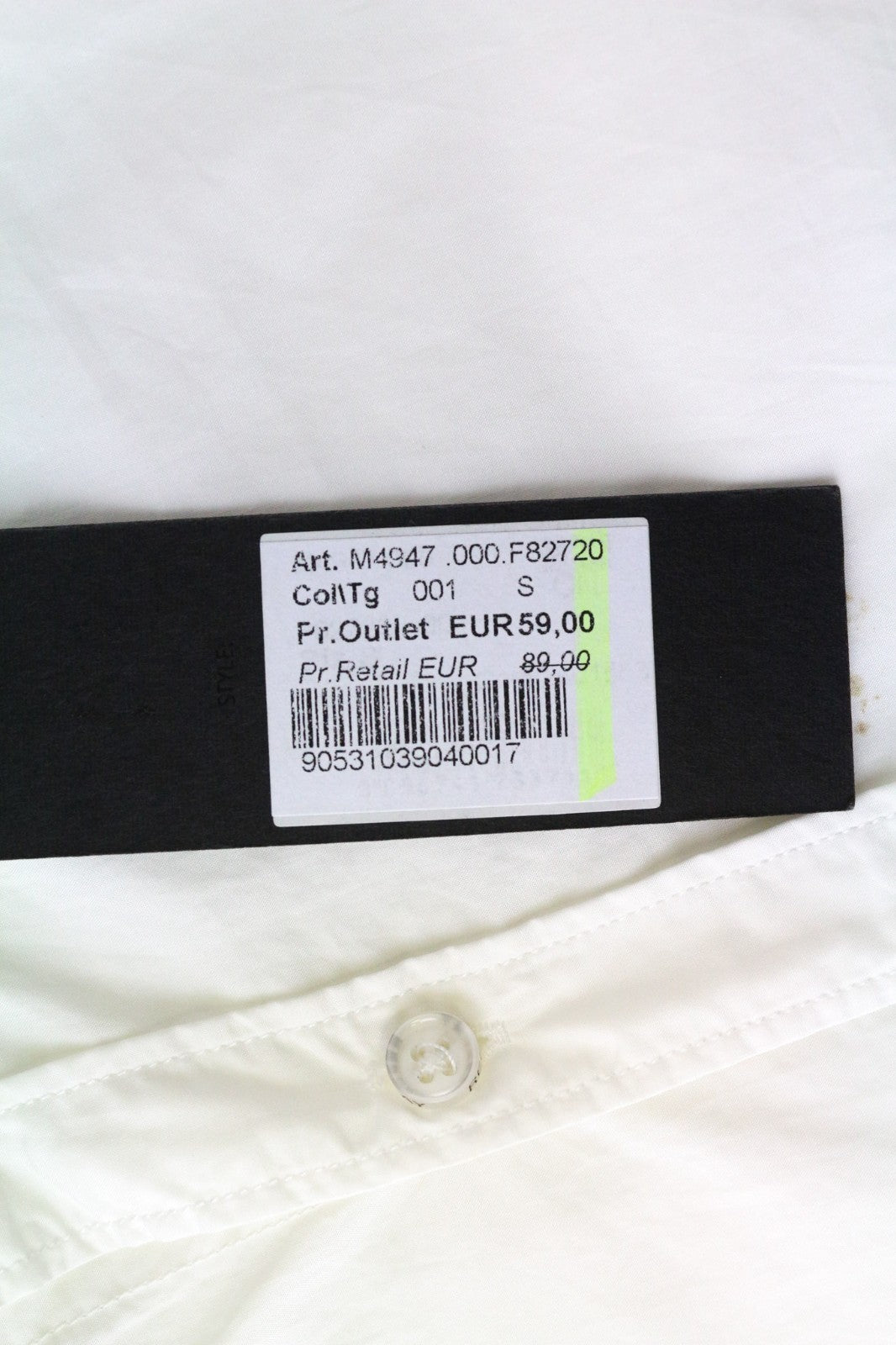 REPLAY vyriški marškinėliai S balti dryžuoti medvilniniai ploni marškinėliai su sagomis ilgomis rankovėmis laisvalaikio stiliumi 