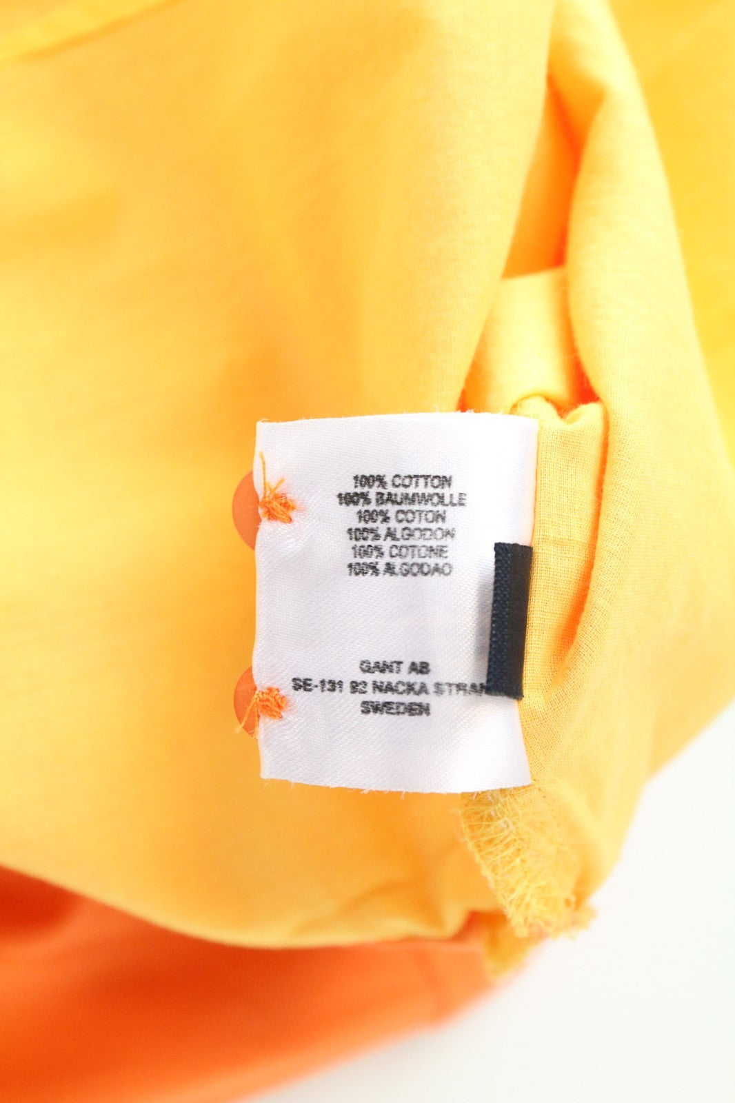 GANT vyriški laisvalaikio marškinėliai EU40 UK14 oranžiniai medvilniniai marškinėliai su sagomis ir ilgomis rankovėmis 