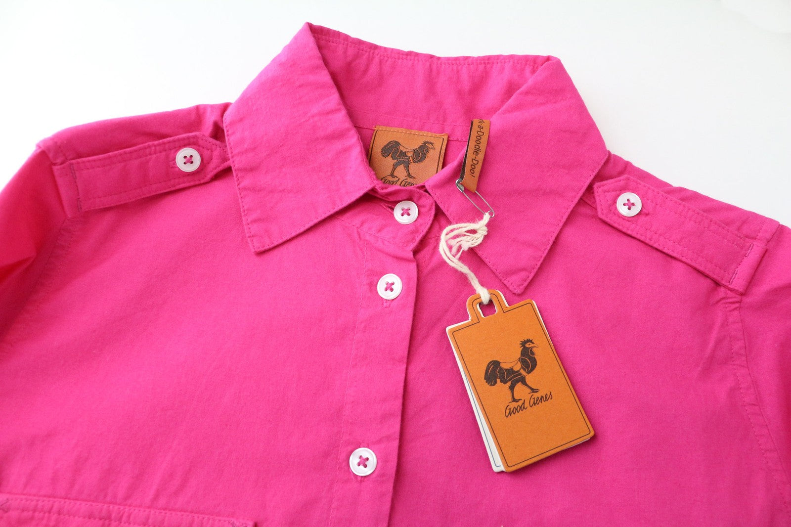 GOOD GENES moteriški marškinėliai S dydžio rožiniai laisvalaikio stiliaus marškinėliai su apykakle ir ilgomis rankovėmis 