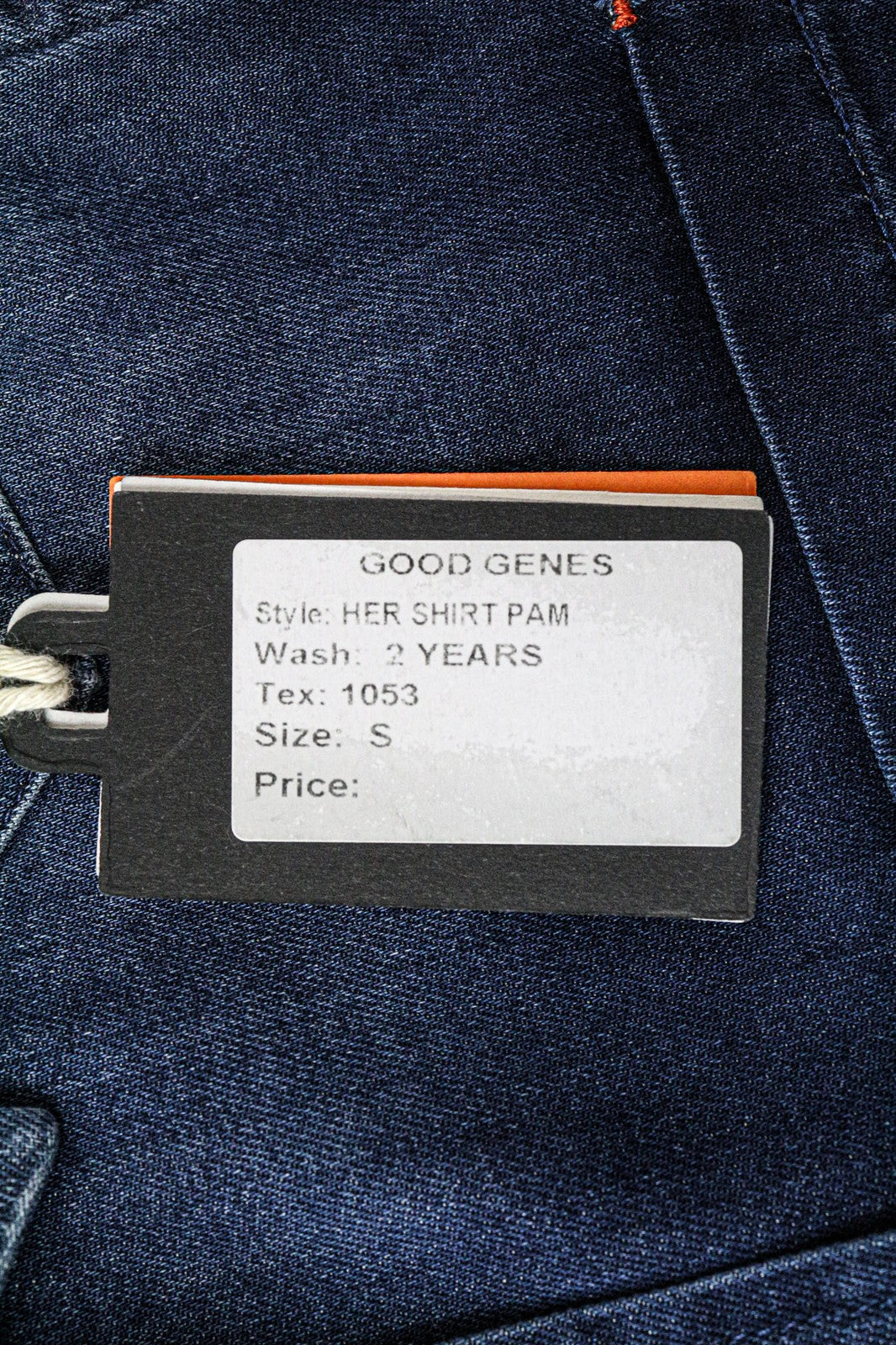 GOOD GENES moteriški marškinėliai S dydžio, mėlyni, skalbto džinso, medvilniniai, su sagomis užsegami, ilgomis rankovėmis 