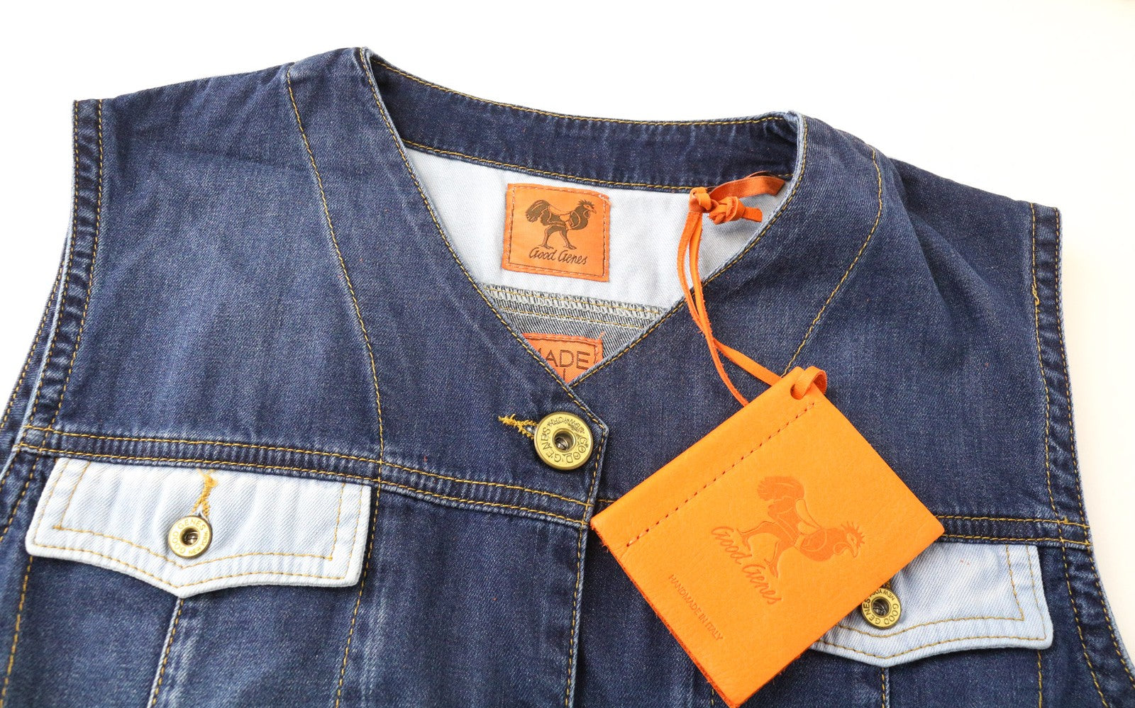 GOOD GENES Haily moteriška džinsinė liemenė L, mėlyna, skalbta gryna medvilnė, be rankovių 