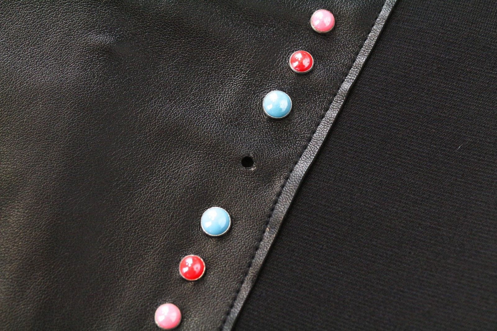 FRANKIE MORELLO Rog moteriškos kelnės 40 UK8 juodos dirbtinės odos kelnės su dygliais 