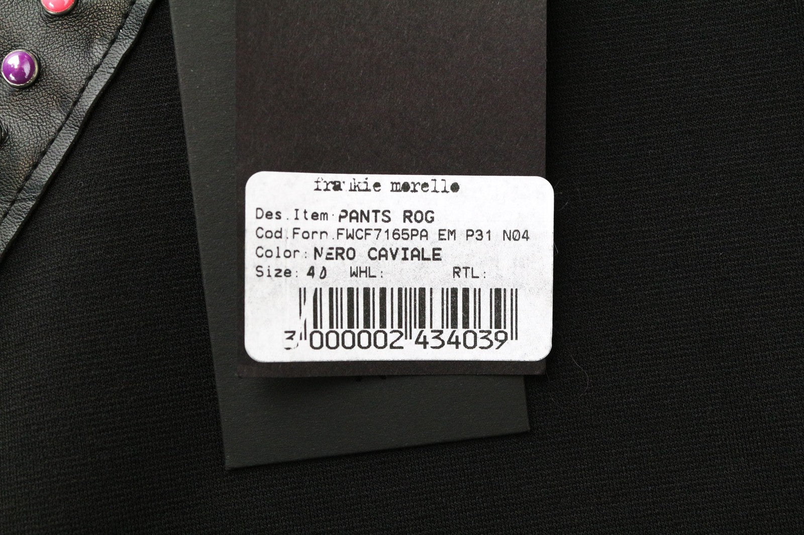 FRANKIE MORELLO Rog moteriškos kelnės 40 UK8 juodos dirbtinės odos kelnės su dygliais 