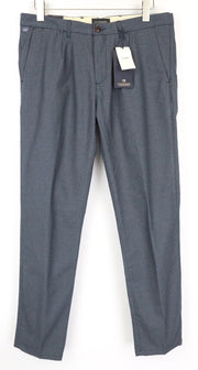 SCOTCH &amp; SODA Stuart vyriškos kelnės W32/L32 mėlynos, plonos, klostuotos medvilninės kelnės