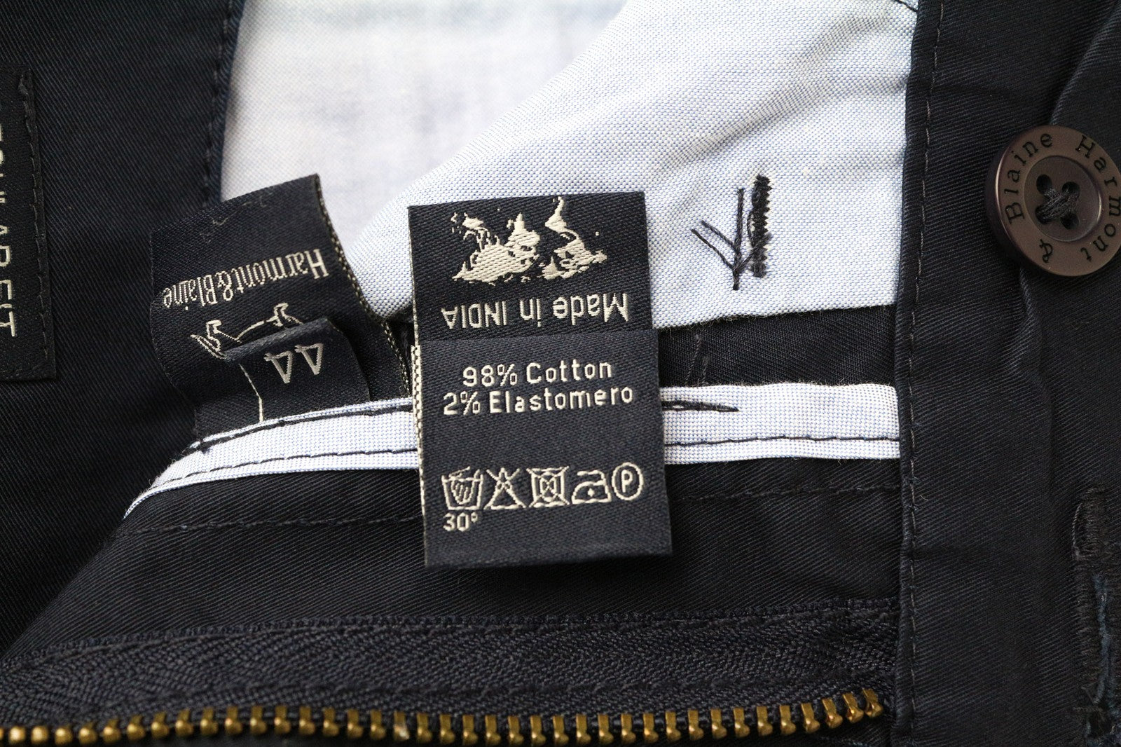 HARMONT &amp; BLAINE vyriški šortai 44 mėlyni, tamprūs, medvilniniai, su keliomis kišenėmis 